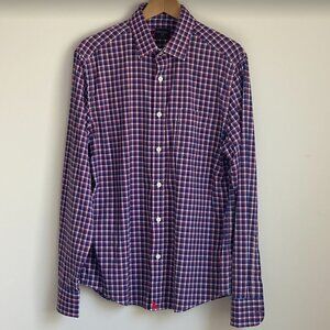 UNTUCKit Men's Red & Blue Check Long Sleeve Button Down Shirt Size L